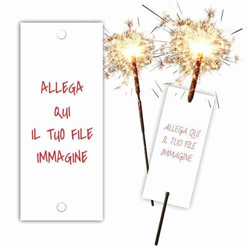 Mr Pubblicità - n.100 Cartoncino Etichette Stelline Scintille Matrimonio Personalizzati – Decorazioni Nozze, Sposi, Anniversario, Compleanno, Feste – Aggiungi Nomi e Frase a Scelta (Il Tuo File)