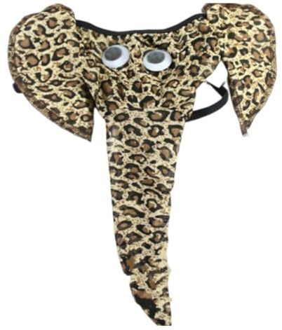 HAMKU Léopard slip elephant pour homme Sous-vêtement pour homme éléphant Homme String Éléphant pour Hommes Taille Unique Cadeaux pour petit ami