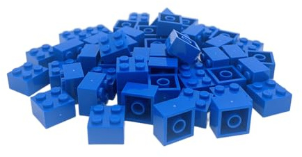 brick1 - Mattoncini Costruzione 2x2 Compatibili, Pezzi da Costruzione per Bambini e Adulti (Blu) 250 pezzi