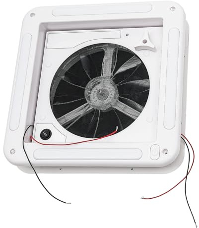 RV Dachventilator mit LED-Licht, 12V Belüftung für Wohnmobil Dachluke Wohnwagen 28x28 Dachlüfter Reversibler Abluftventilator, Lüfter Seitenabluftventilator für Camper Wohnwagen Wohnmobil Anhänger