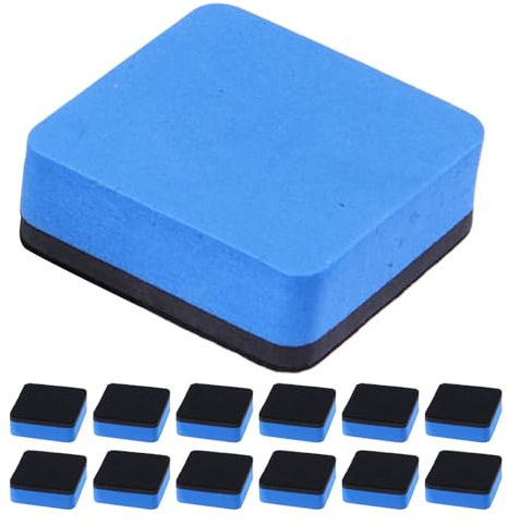 Alipis Lot de 20 Effaceurs à Sec Carrés 5X5 CM en Mousse EVA Douce Bleu sans Aimant Mini Éponges Réutilisables pour Tableau Blanc et Noir Nettoyage pour Bureau École et Salle de Réunion