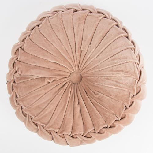 SCHÖNER LEBEN. Kissen Kanan Samtkissen rund rosa 40x12cm