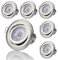 Sweet Led Einbaustrahler 3-Step-Dimming deckenspots flach 5W 230V Decken Einbauleuchte 3 Stufen dimmbar Einbauspots schwenkbar spots chrom-nickel farbig rund kaltweiß einbau 6 stück