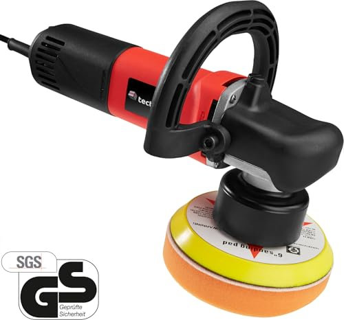 tectake® Profi Exzenter Poliermaschine, Autopoliermaschine, Schleifmaschine zum Kratzer Entferner Auto, Auto Poliermaschine, Autopflege Set, Glas Politur oder Metall Politur - 25-tlg.