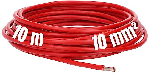 10 Meter Lapp 4520045 H07V-K 10 mm² rot I Verdrahtungsleitung I Aderleitung flexibel I PVC-Einzelader I Litze 10mm2 I Verdrahtung