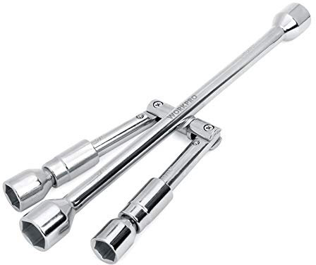 Ekakashop Auto Kreuzradschlüssel Autoreifen Steckschlüssel 4-Wege Kreuzschlüssel Auto Radschlüssel Reparaturwerkzeug,17mm / 19mm / 21mm / 23mm