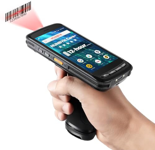 MUNBYN Barcode-Scanner Android 13 TERMINAL Barcodescanner Leser 1D/2D QR PDF17 Zebra SE4710 Wireless PDA, IP65 8000mAh Pistolengriff-Inventarscanner, 5,2-Zoll-Bildschirm 4G Wi-Fi GMS-Datensammler
