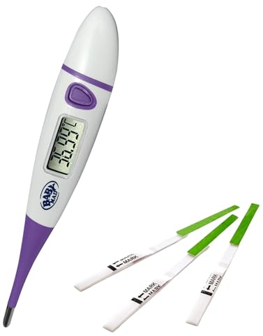 Basal Thermometer C/F Switchable and 10 x Ovulation Tests - Temperature Chart - Storage Case
