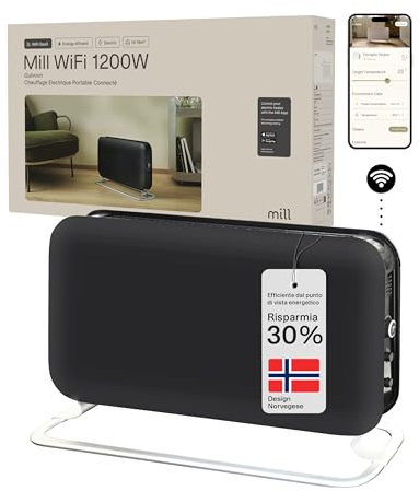 Mill WiFi Portable Heater 1200W Black, Smart