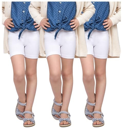 hi!mom 3er-Pack Radlerhosen für Mädchen – Sichere, Bequeme, blickdichte Basic-Leggings aus Baumwolle für Mädchen – Knielange Shorts für Schule, Tanzen, Sport, Fahrradfahren, Sommer,
