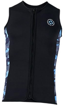 Oshhni 3mm Hommes Combinaison Haut 3mm Fermeture éclair Gilet de plongée néoprène Gilet de plongée Avant Fermeture éclair Thermique sans Manches Maillot de, Je