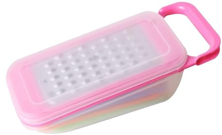 Xiciki 4 in 1 Grater Set, Cheese Grater with Container and Lid, Fine & Coarse Metal Hand Cheese Grater Graters for Kitchen