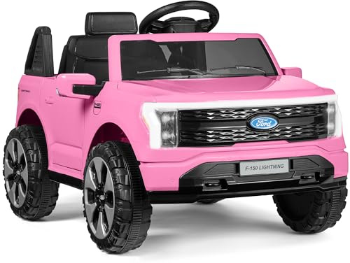 Best Choice Products Licensed Ford F-150 Lightning Truck Kids 12V Electric Ride On Car Toy w/ 66lb Weight Capacity, Parent Control, Bluetooth - Pink