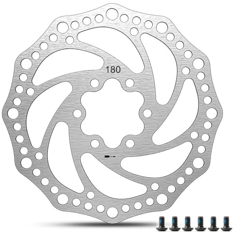Fahrrad Bremsscheibe,180mmBremsscheibe,Bremsscheiben,ScheibenbremseFahrrad,6 LöcherFahrrad Bremsscheibe,BremsscheibenFahrradMit 6 Schrauben,Für Meisten Mountainbike Rennrad ReitenFahrrad MTB