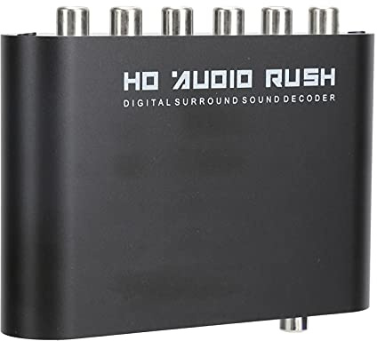 Bonbela Digital Audio Converter DTS AC -3 DECODER, Analog 5.1CH Audio Signal med Optisk Koaxial Stereo -gränssnitt, Kompletta Funktioner, Hem, Konserthus, (Värd + USB + fiberoptik)