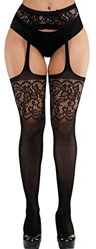 Collant Femme Bas Resille Sexy Pute Noir De Contention Opaque Grande Taille Ouvert Chair Vetement Hiver sans Pied Autofixant Collants Sculptants Chaud Halloween Danse Classique pour Porte-Jarretelles