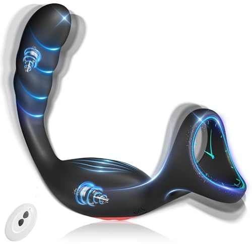 Analvibratoren für Mann Anal Plug mit Penisring Sex Toys Prostata Stimulation Intensiver 9 Stößes Vibrationen Sexspielzeug für die Männer Anal Vibrator Dildo Vibratorensets für Männer