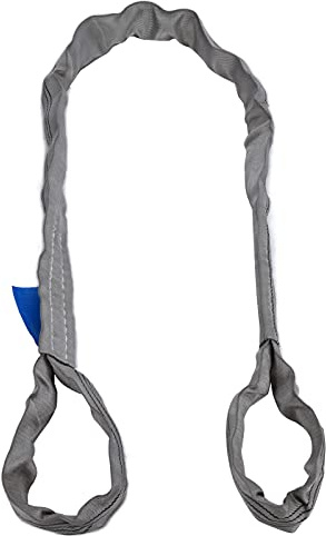 Imbracatura di sollevamento rotonda Doppia fibbia Cinghie flessibili in PES Forniture per gru Largo 85 mm Carico grigio 4T per macchinari di navi (4 m (13,12 piedi))
