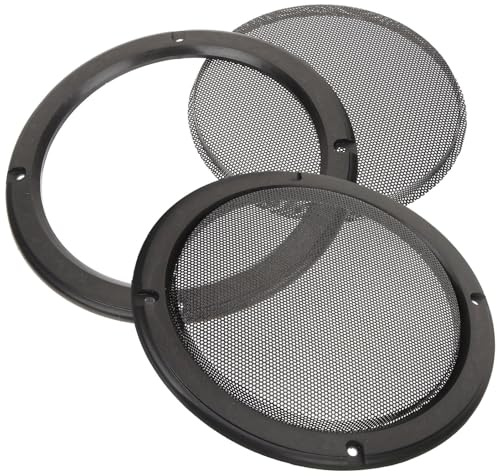 Zerodeko Copertura Altoparlante Auto 6,5 Pollici in Ferro Nero, Rete Protettiva per Casse Audio, 2 Pezzi per Altoparlanti Auto e Fai-da-te, per Modifiche Audio
