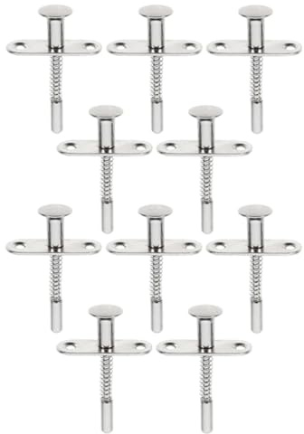 Generic 10 Pestillos de Émbolo de Acero Inoxidable para Puertas de Almacenamiento y Cunas, Resorte, Fácil Instalación y Alta Eficiencia, Color Plata