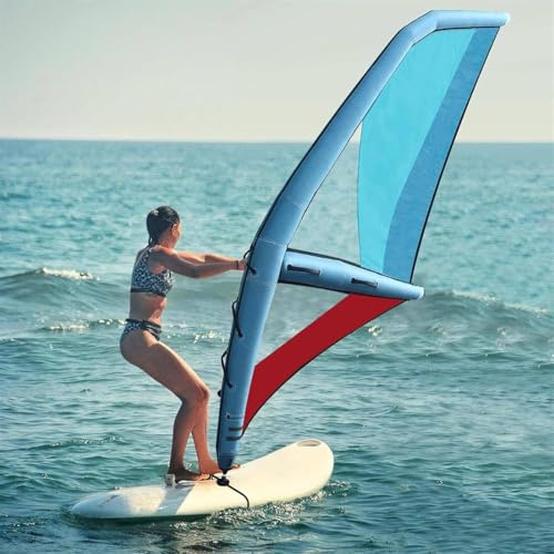 Uppblåsbart vindsurfsegel, bärbar med 360° roterbar bas, för kitesurfing, vingfolie, surfing, snöskidåkning, vattenlek