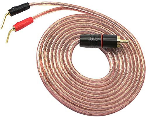 Cinch-Kabel Lautsprecherkabel mit Bananenstecker, HiFi-OFC-Lautsprecherkabel, vergoldeter Cinch-Stecker auf Stiftstecker-2m