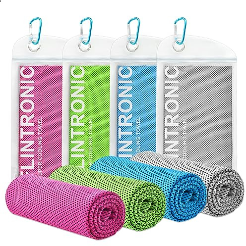 Flintronic Lot de 4 serviettes rafraîchissantes (121,9 x 30,5 cm), serviettes froides pour le cou, serviettes de golf à séchage rapide