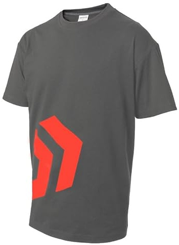 DAIWA DVEC Angled Logo T-Shirt - Grey/Red - 2XL - DVATGR-2XL