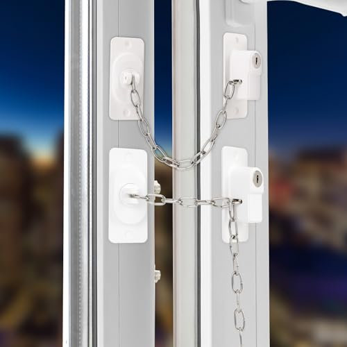 2x Schrankschloss ohne Bohren mit Schlüssel, verstellbare Kühlschrankschloss, Schiebetür Schloss, Fensterschlösser, Kühlschranksicherung, Türsicherung, Schutz vor Kindern und Haustieren