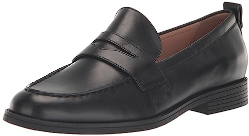 Cole Haan Women's Stassi Penny Loafer, Black Leather, 5.5-C US