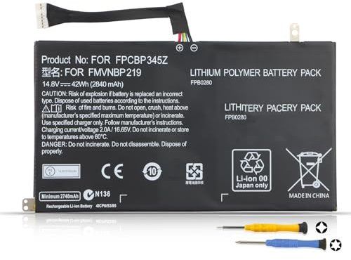 K KYUER 42Wh FPCBP345Z Laptop Batería para Fujitsu LifeBook UH572 UH552 Ultrabook 13.3-Inch Series i5-3317u i7-3517u i3-3217u FPCBP345 FMVNBP219 FPB0280 Notebook Replacement Battery 14.8V 2840mAh