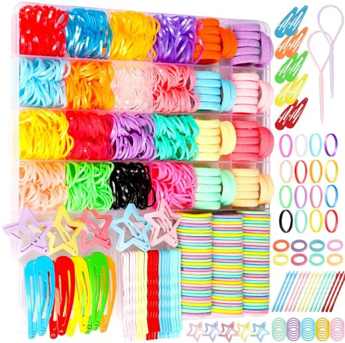YGDZ Toddler Hair Accessories Set, Colorful Hair Accessories Set for Little Girls, Christmas Stuffers for Teen, Xmas Hair Stuff for Kids Girls, Baby Elastic Hair Ties Kit with Hair Clips