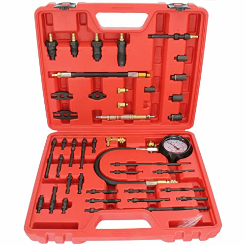 Motor Kompressionstester Kompressionstester Motor Kompressionsmesser Benzin Koffer Kompressionsmessgerät Werkzeug Set Manometer zum Testen von Motorrad Auto