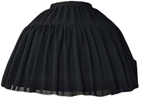 Only Y Vintage Petticoat Mariee Hochzeit - Unterkleid Damen Mädchen Kurz Stil - 2 Reifen 2 Schichten, Polyester, Schwarz, 60-90 cm / 23.62-35.43