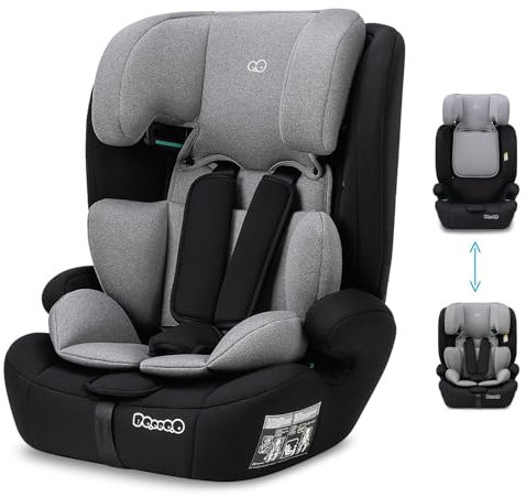 Nania Torino Kinderautositz 76-150 cm, Gruppe 1/2/3 von 9 bis 36 kg, 15 Monate bis 12 Jahre, 12-fach verstellbare Kopfstütze, abnehmbarer und waschbarer Bezug – Getränkehalter