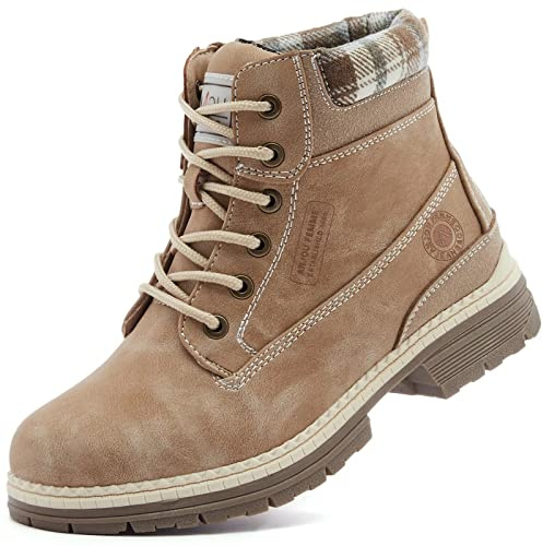 ANJOUFEMME Outdoor Hiking Boots for Women Waterproof - Womens Ankle Boots Lightweight Snow Winter Boots for Trekking Walking