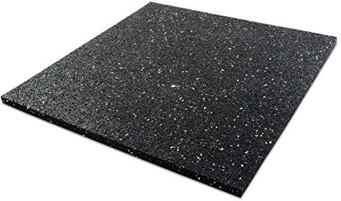 casa pura® Alfombrilla para lavadora con alta amortiguación de vibraciones y sonido, 60 x 60 x 1,9 cm, de granulado de goma reciclado, color negro