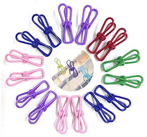 16er-Pack Clips zur Aufbewahrung von Lebensmitteln, wiederverwendbar, Gefrierbeutel-Clips zum Trocknen von Kleidung, Versiegeln von Snacks oder Kaffee, Lebensmittel frisch zu halten (Farbe zufällig)