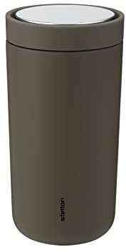 Stelton To-Go Click - Thermobecher, doppelwandige Isolierflasche - Rostfreier, auslaufsicherer Kaffeebecher/Teebecher mit Smart-Click-Deckel - Heiße & kalte Getränke - 0,2 Liter, Soft Bark