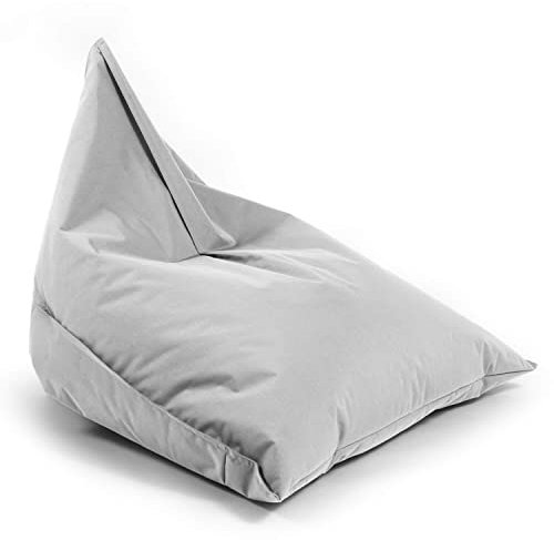 mokebo® Sitzsack Outdoor für Balkon & Garten 'Der Sommerschlitten', Bean Bag mit EPS-Perlen Füllung, Relaxliege federleicht, Liegekissen, Bodenkissen für Kinder & Erwachsene in grau