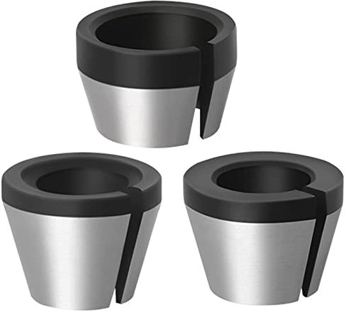 Bestgle collet adapter 3 stücke spannzangen adapter collet chuck spannmutter federzangen set hochwertiges kohlenstoffstahlmaterial für geradschleifer ersatzspannzange schneiden 6mm 6.35mm 8mm