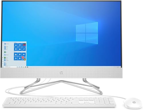 HP 24 All-in-One PC, Intel Core i3-1115G4, 4GB RAM, 256GB SSD, Snow White, Windows 11 Home, 24-df1023w