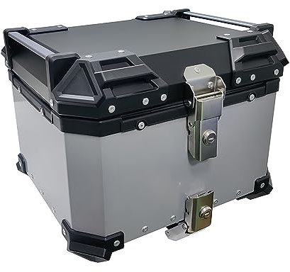 Motorrad-Topcase Aluminium 30L/36L/45L/55L/65L Motorrad-Topcase mit einzigartigem Sicherheitsschloss, sicherer und langlebiger Motorrad-Kofferraum,einfach zu installieren silver,30L