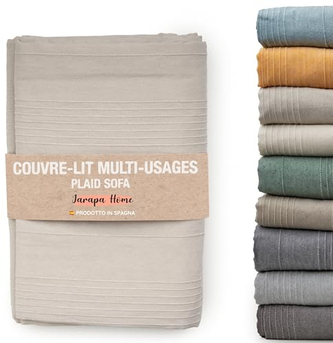 Jarapa Home Tagesdecke Baumwolle Wohndecke – Sofadecke Sofaüberwurf Bettüberwurf Überwurfdecke für Sofa & Bett – Mehrzweckdecke Couch Überwurf Plaid – Dünne gesteppte Decke
