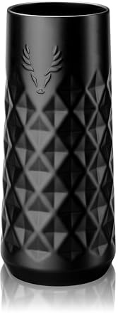 Viski Paragon Stainless Steel Stemless Champagne Flute, Ceramic Coating, Insulated Sparkling Wine Glass for Prosecco, Mimosas, Mocktails, Birthday Gifts, Wedding Gifts, 9 oz, Set of 1, Obsidian Black