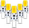 Lustaled GY6.35 LED Leuchtmittel,3W AC/DC 12V Bi-Pin JC Typ Lampe,3000K Warmweiß G6.35 Stiftsockellampe Ersetzt Halogen 25W 30W,12V GY6.35/G6.35 LED Mini Glühbirne,Nicht Dimmbar-5 Stück