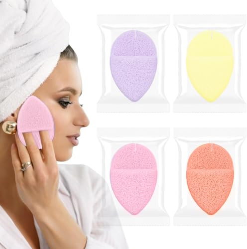 OUDQFCJ 4 Stück Peeling Schwamm Schwämme Für Gesichtsreinigung Sanfter Peeling Reinigungsschwamm Gesicht Gesichtsreinigung Sponge Sowohl für Gesichts als Auch Körperpeeling