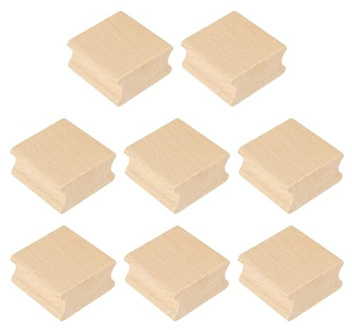 PATIKIL 40x40mm Wooden Stamp Block, 8 Pcs Blank Rubber Stamp Mounts Wooden Rubber Beech Hard Wood Blocks for Making DIY Crafting, Wood Color