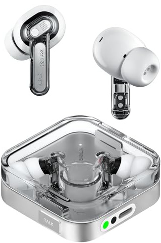 Nothing Ear (3) Auriculares Inalambricos Bluetooth con Cancelación de Ruido Adaptativa en Tiempo Real, con LDAC Hi-Res Audio, Super Mic, IP54, Quick Charge y hasta 22 Horas de Batería - Blanco