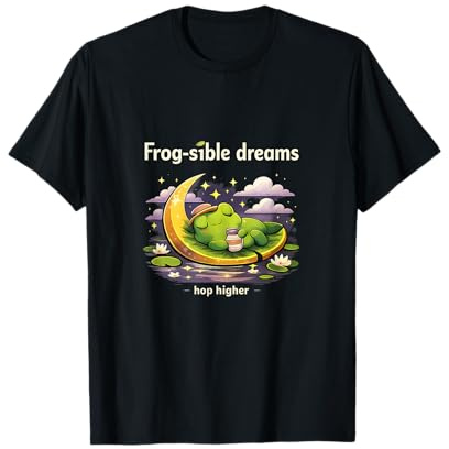 Lirio Cottagecore Kawaii Frog Dream Moon Camiseta